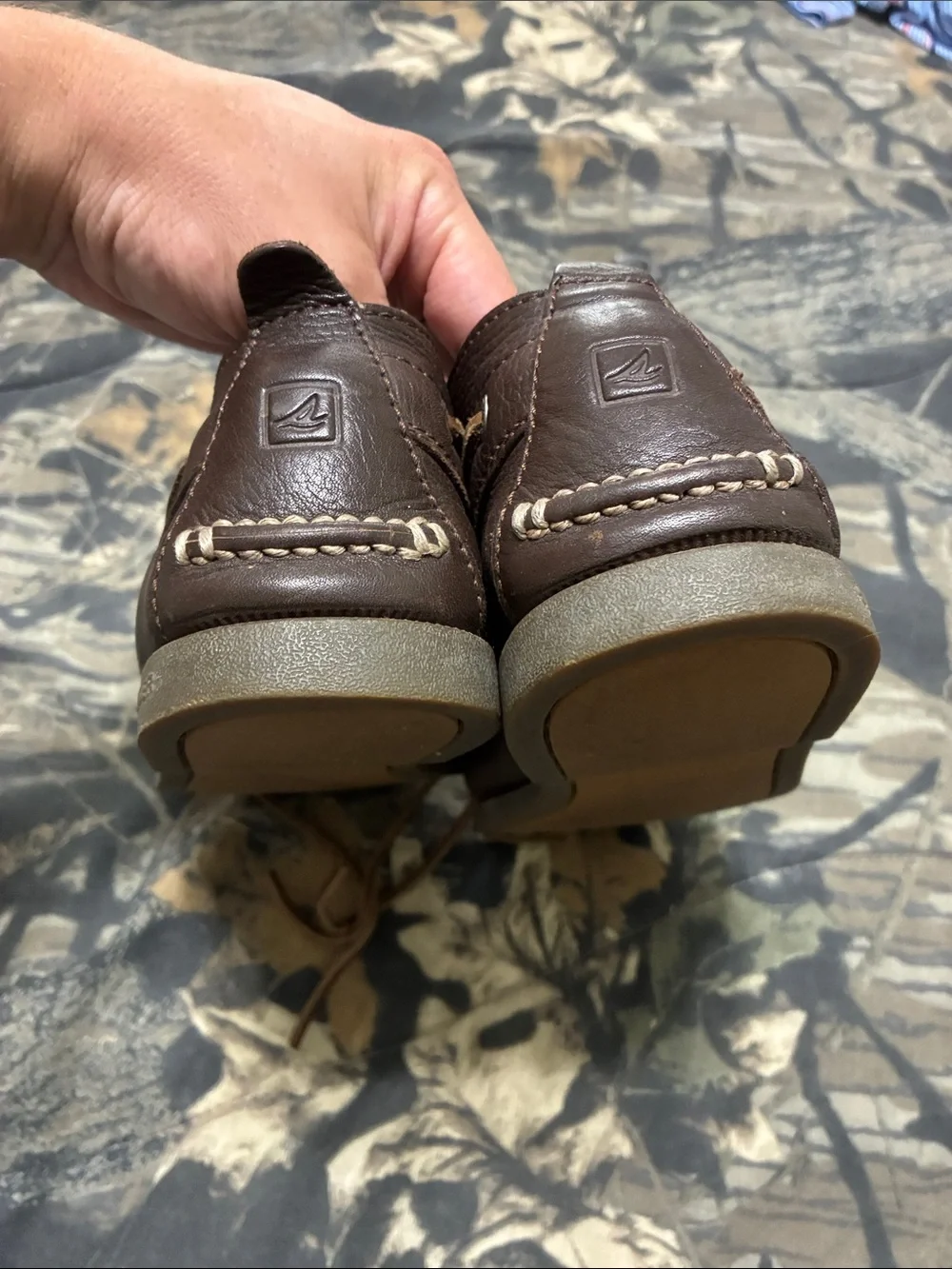 Sperry Brown Leather Moc-Toe Boat Shoes